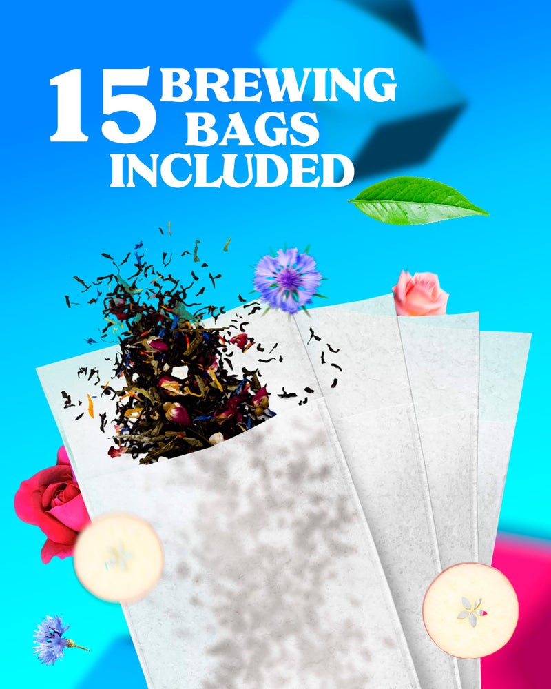 LOVARE 1001 Nights Loose Leaf Tea 80 g - Made in Ukraine - Black and Green Tea, Apple, Cornflower, Calendula, Rose, Safflower Petals, Rosebuds - Gift Box with 15 Paper Filters - Image 4